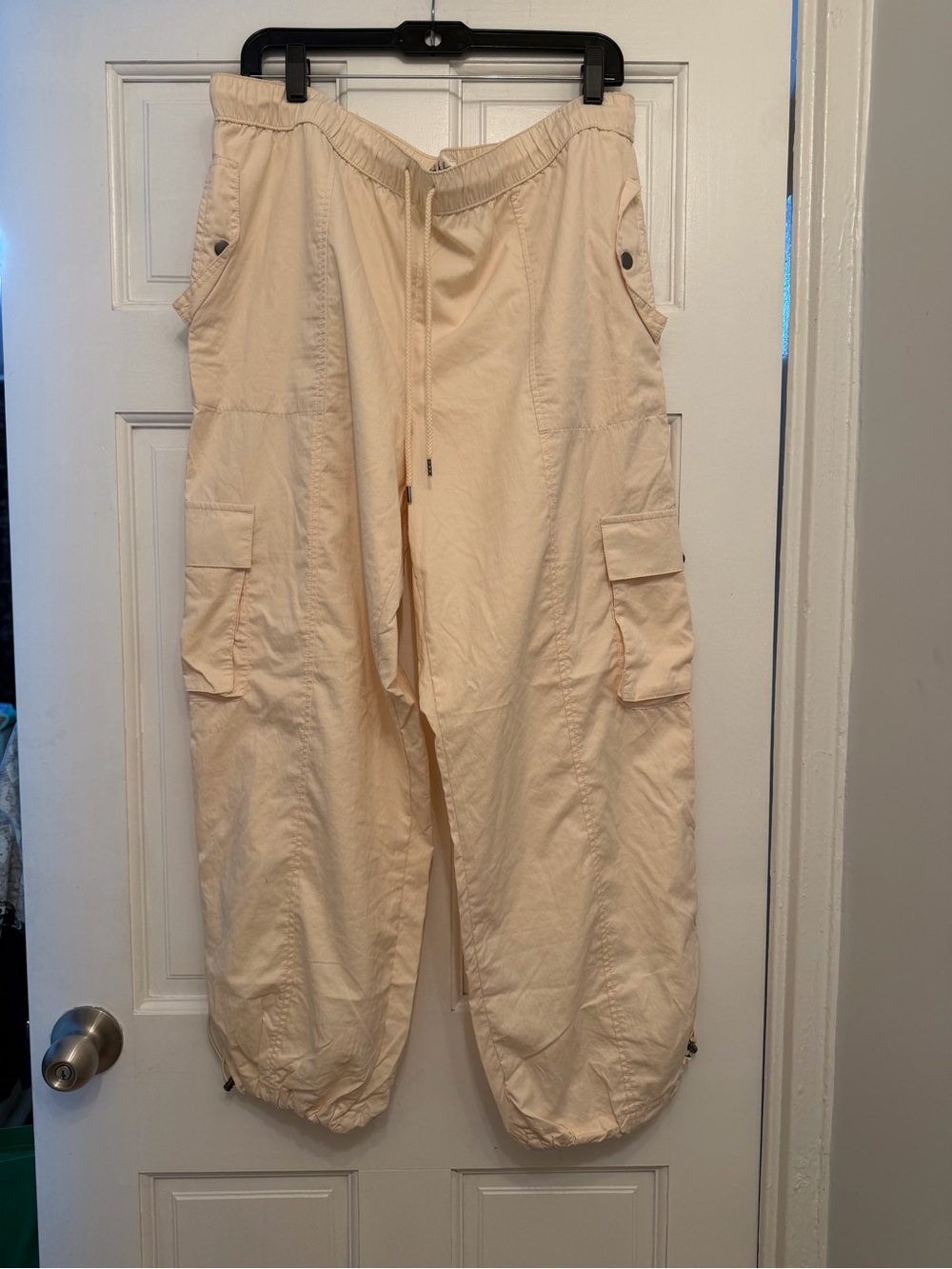Woman’s Cargo Jogger Pants in Beige - Lightweight Utility Style